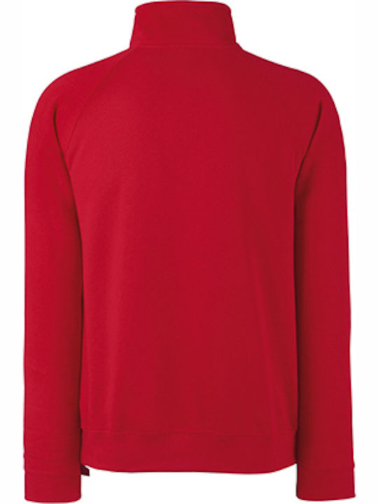 Fruit of the Loom Premium Zip Neck Men's Long Sleeve Promotional Blouse Red