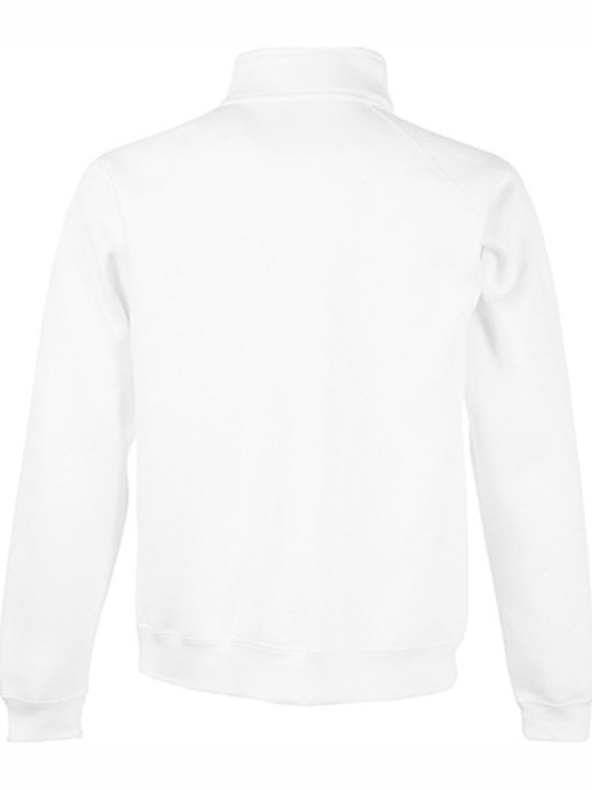 Fruit of the Loom Premium Zip Neck Men's Long Sleeve Promotional Blouse White