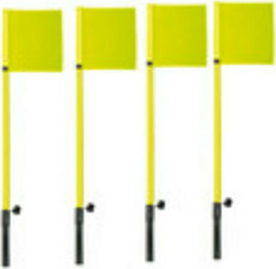 Amila Football Corner Flags Set 4pcs Yellow