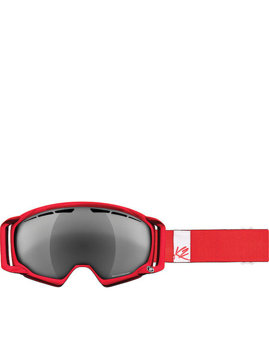 K2 Captura Pro Rusty Mască de Schi și Snowboard pentru Adulți, Roșie, cu Lentilă Gri cu Oglindă