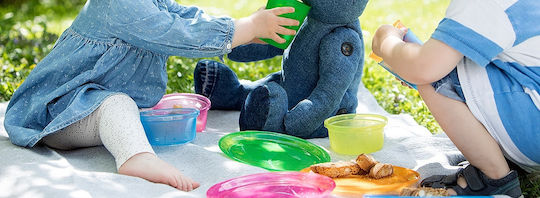 Nip Baby Food Plate Set of 4 children's plates made of Plastic Multicolour 4pcs