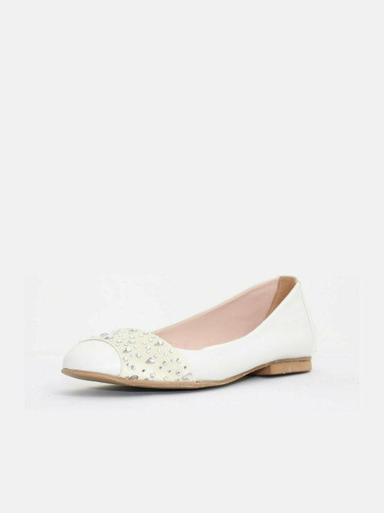 Women's Ballerinas Kiamos 900-3 Ivory Leather