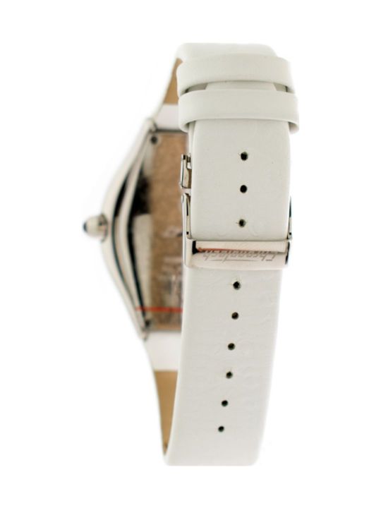 Chronotech Watch Battery with White Leather Strap