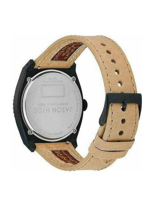 Jason Hyde Watch Battery with Beige Leather Strap