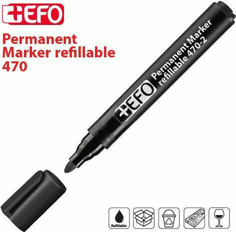 +Efo 470-2 F Permanent Marker 3mm Black