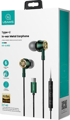 Usams US-SJ482 In-ear Handsfree with USB-C Connector Green