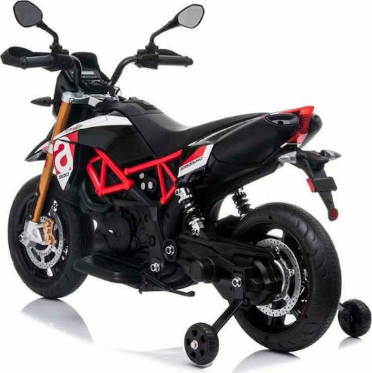 Kids Ride-On Motorbike Electric 12 Volt Black with Leather Seat for Ages 2-6 and 3+ Years