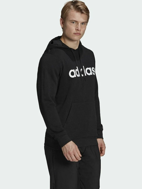 Essentials French Terry Linear Logo Φούτερ με Κουκούλα Μαύρο