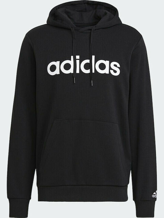 Essentials French Terry Linear Logo Φούτερ με Κουκούλα Μαύρο
