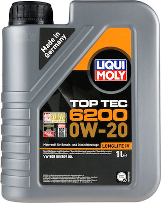 Liqui Moly Συνθετικό Λάδι Αυτοκινήτου Top Tec 6200 Longlife IV 0W-20 1lt