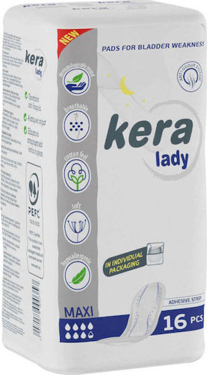 Kera Lady Maxi Women's Incontinence Pad Heavy Flow 7.5 Drops 16pcs