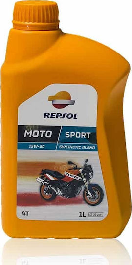 Repsol Sport Semi-synthetic Motorcycle Oil for Four-Stroke Engines 15W-50 1lt