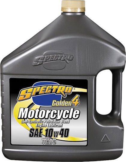 Spectro Golden 4T 10W-40 Ημισυνθετικό Λάδι Μοτοσυκλέτας για Τετράχρονους Κινητήρες 4lt