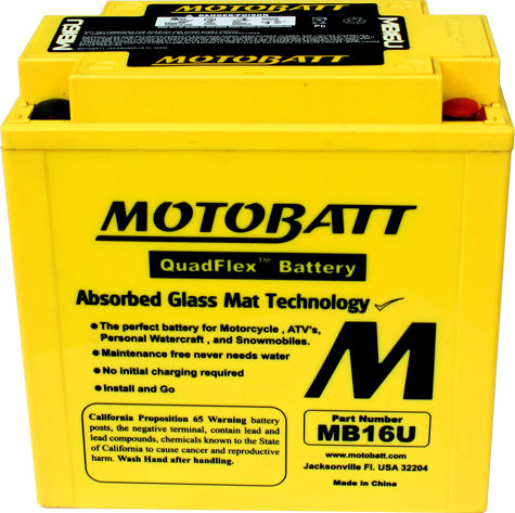MotoBatt Motorcycle Battery YB16B-A with Capacity 20Ah