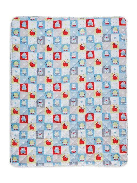 Nef-Nef Homeware Βρεφικό Κουβερλί Happy Monster 90x140cm Aqua