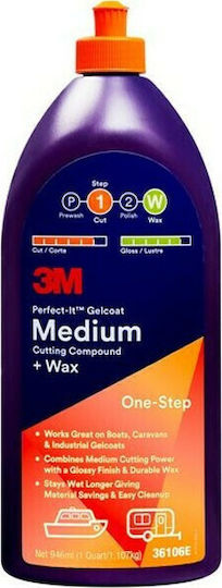3M Medium Cut Gelcoat Wax Γυαλιστικό Σκάφους 946ml
