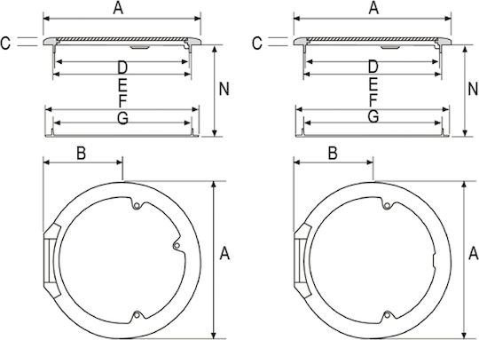 Lalizas Euro 38 Round Boat Deck Hatch with 378mm Diameter White