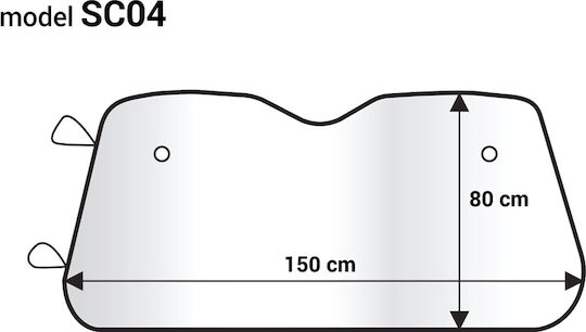 AMiO Parasolar Parbriz Auto Interior cu Ventuză 150x80cm