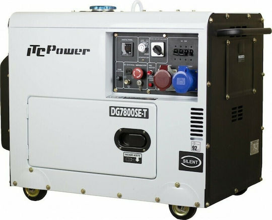 ITC DG 7800SE Αθόρυβη Γεννήτρια Πετρελαίου με Αυτόματη Μίζα, Ρόδες και Μέγιστη Ισχύ 6.3kVA