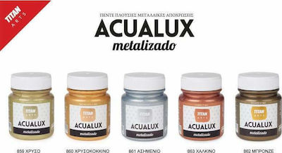 Titan Acualux Metal Liquid Craft Paint Gold for Wood Μεταλλικό Oro Amarillo No859 250ml