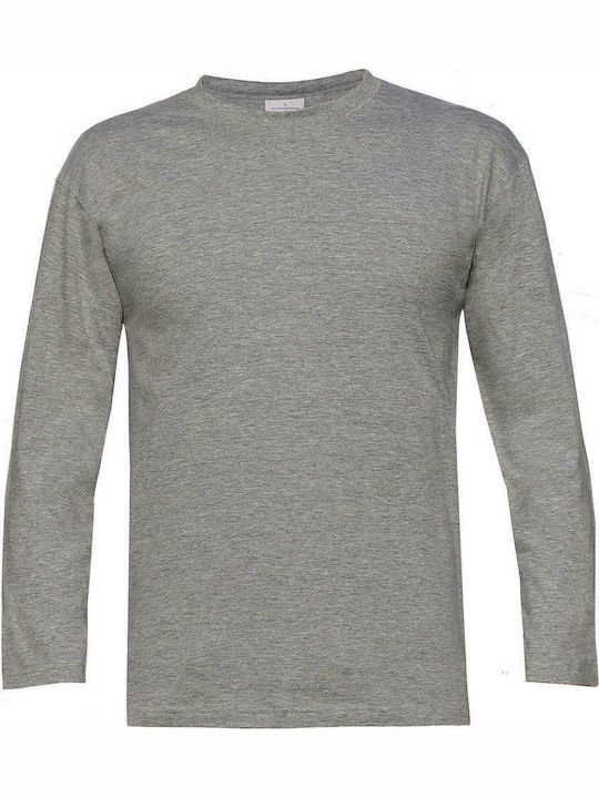 B&C Exact 190 LSL Ανδρικό Διαφημιστικό T-shirt Sport Grey