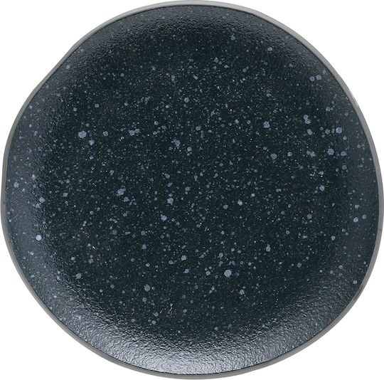 HFA Granite Πιάτο Γλυκού Οβάλ από Πορσελάνη Μαύρο 18.7x18.3cm