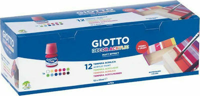 Giotto Ακρυλικά Χρώματα Decor Acrylic 25ml 12τμχ Πολύχρωμο