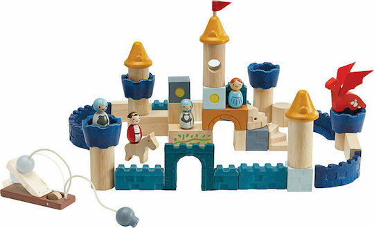 Plan Toys Τουβλάκια Κάστρο με Δράκο Ξύλινα για 3+ Ετών 47τμχ