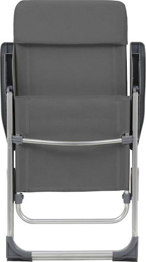 vidaXL Chair Beach Aluminium Gray 57x73.5cm Set of 4pcs