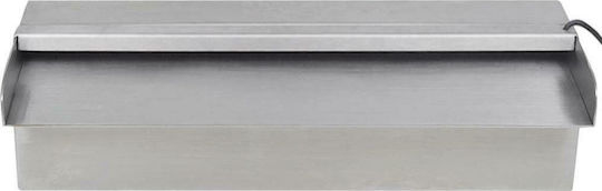 vidaXL Pool Waterfall with LED Lighting made of Stainless Steel 8x30x11.5cm Silver