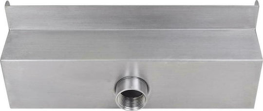 vidaXL Pool Waterfall with LED Lighting made of Stainless Steel 8x30x11.5cm Silver