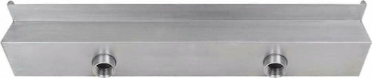 vidaXL Pool Waterfall with LED Lighting made of Stainless Steel 8x60x11.5cm Silver