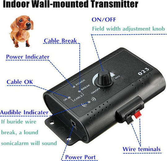 PetTrainer Zgardă Electrică de Perimetru pentru Câini Sistem electronic cu Rază de Acțiune 5000m