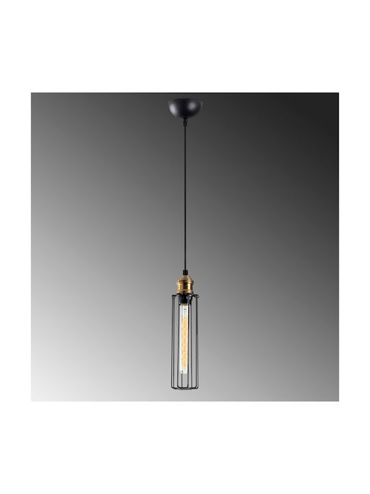 HomeMarkt Pendant Light Black Grid with Socket E27 8x123cm