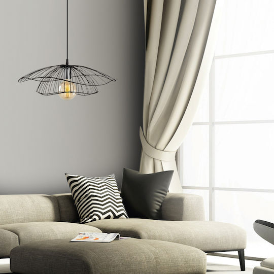HomeMarkt Pendant Light Black with Socket E27 50x111cm