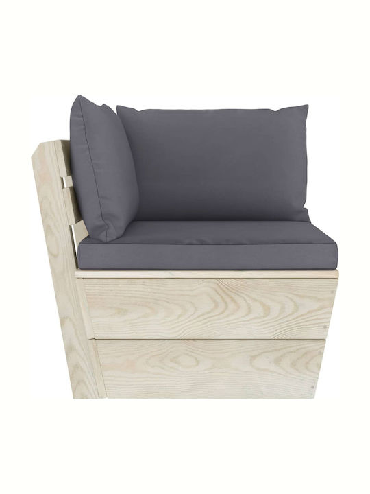 Corner Sofa Outdoor from Pallets with Pillows 60x60x65cm