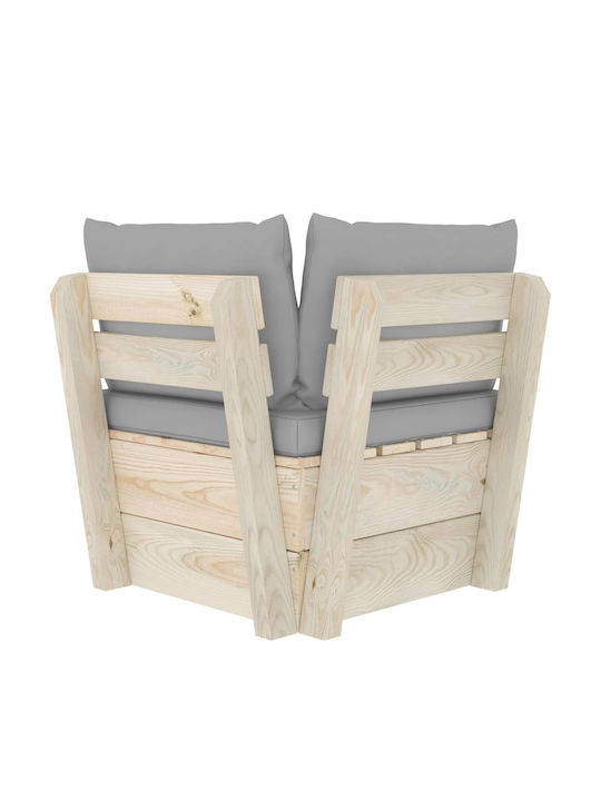 Corner Sofa Outdoor from Pallets with Pillows 60x60x65cm