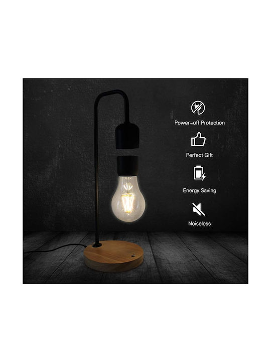 Allocacoc Levitating Light Bulb Dekorative Lampe mit Fassung für E27 Lampe Schwarz
