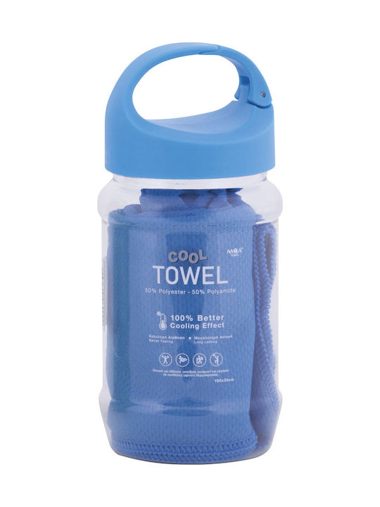 AMILA Cool Towel Blue Gym Towel 100x30cm