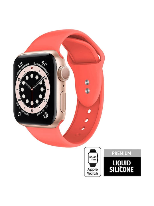 Crong Liquid Strap Silicone with Pin Coral (Apple Watch 38/40/41/42mm) CRG-40LQB-COR