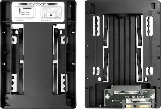 Icy Dock EZConvert Lite Light Weight Open Air 2.5 Inch to 3.5 Inch SAS/SATA HDD/SSD Converter/Mounting Kit for Internal 3.5 Inch Drive Bay Black (MB882SP-1S-3B)