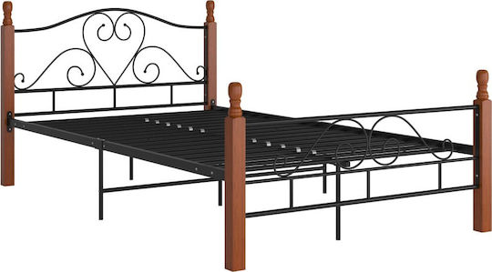 Bett Halb-Doppelbett für Matratze 120x200cm Black Bett Halb-Doppelbett für Matratze 120x200cm Black