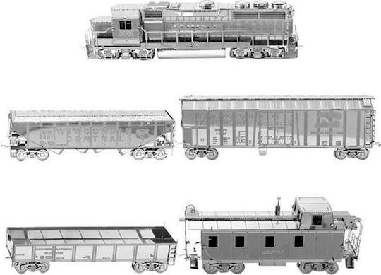 Metal Earth Freight Train Set Modele statice Figurină de Modelism Tren