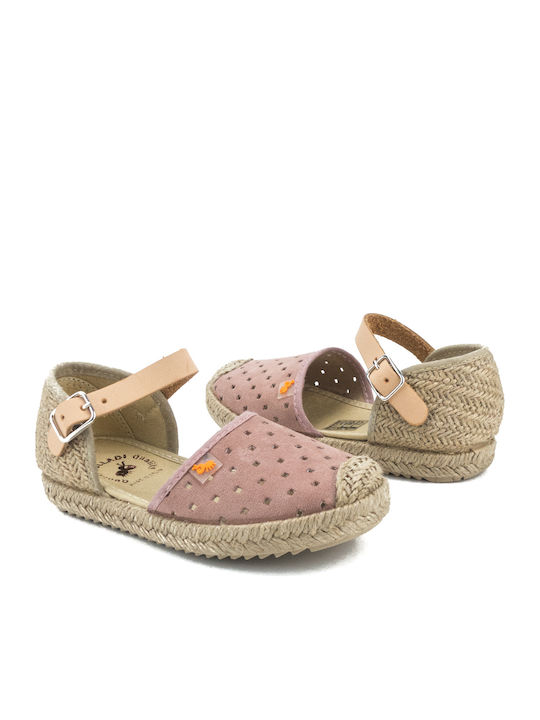 Kids Espradrilles with Adjustable Metal Clasp Pink