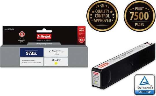 Active Jet Συμβατό Μελάνι Εκτυπωτή InkJet HP 973XL F6T83AE 7500 Σελίδων 105ml Κίτρινο