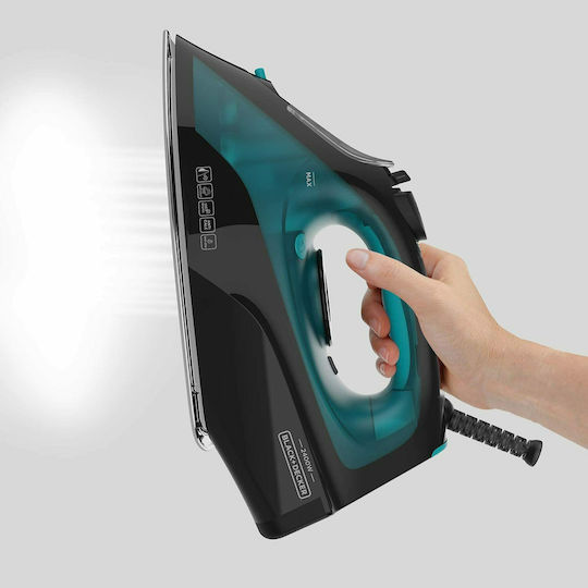 Black & Decker BXIR2403E ES9180170B Steam Iron 2400W with Ceramic Plate and Continuous Steam Supply 45g/min