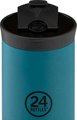 24Bottles Travel Tumbler Glas Thermosflasche Rostfreier Stahl BPA-frei Blau 350ml mit Mundstück