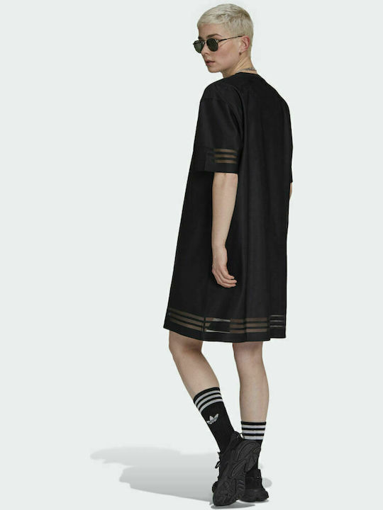Adidas Mini Καλοκαιρινό All Day Φόρεμα Βαμβακερό Μαύρο
