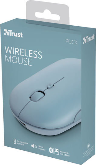 Trust Puck Rechargeable Безжичен Bluetooth Мишка Син