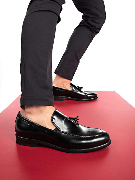 Δερμάτινα Ανδρικά Loafers σε Μαύρο Χρώμα